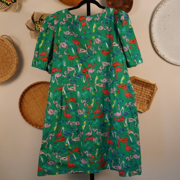Tanya Taylor Augustine Front Button Mini Dress Flamingo Green Womens Size 20 - Picture 6 of 9